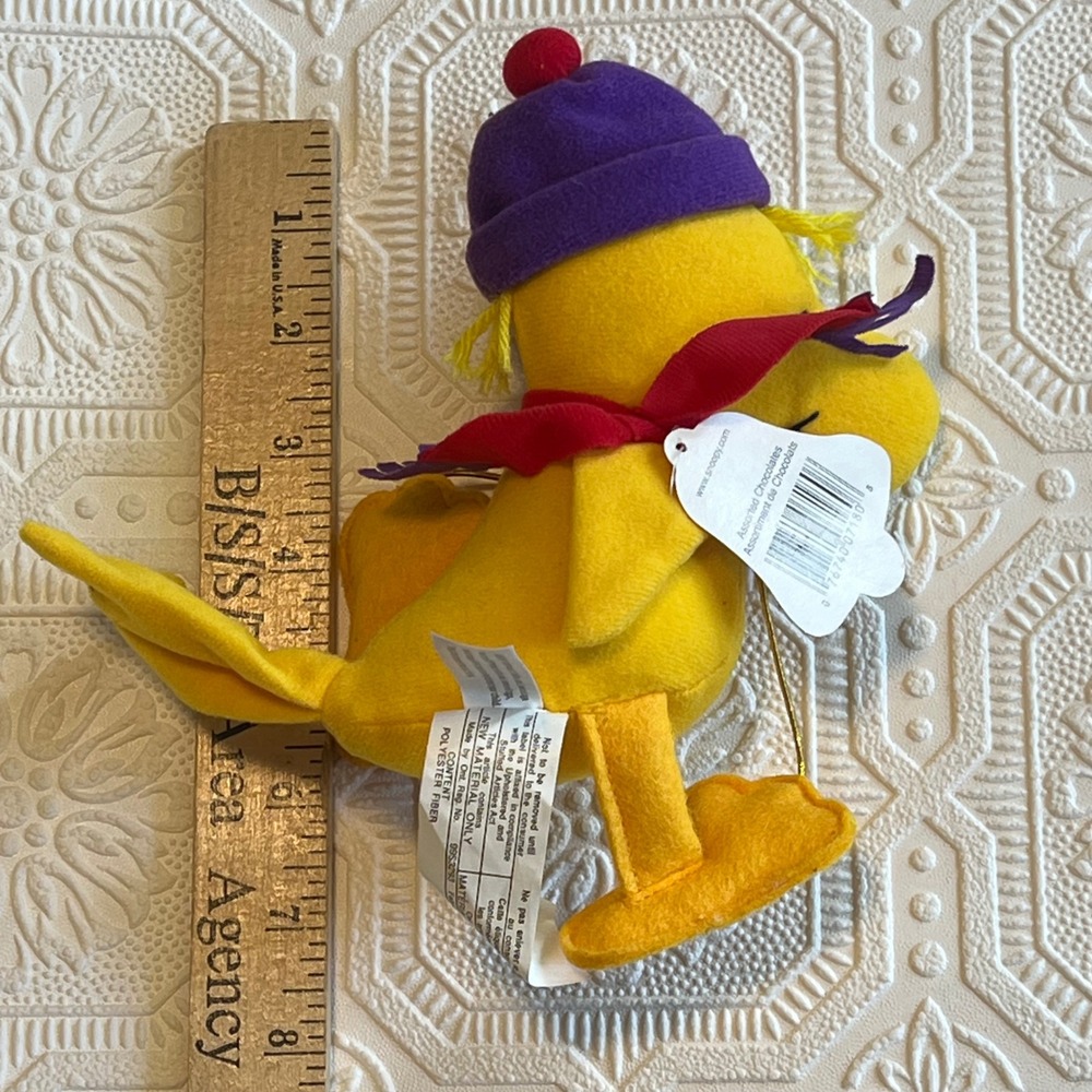 Whitmans Peanuts Woodstock Plush Winter Beanie Scarf Jingle Bell Snoopy Vintage - Picture 4 of 5